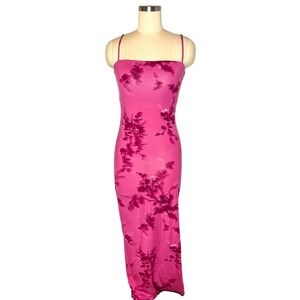 Reformation Pink Printed Maxi Tank Dress XS Wedding Stretch Jersey Long Summer